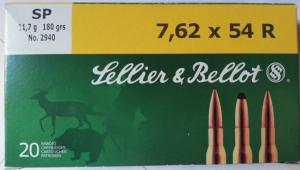 Munitions Sellier Bellot 7,62x54 R 180 gr SP - Boite de 20 - PROMOTION