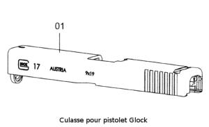 (01) Culasse pour Pistolets Glock Gen3
