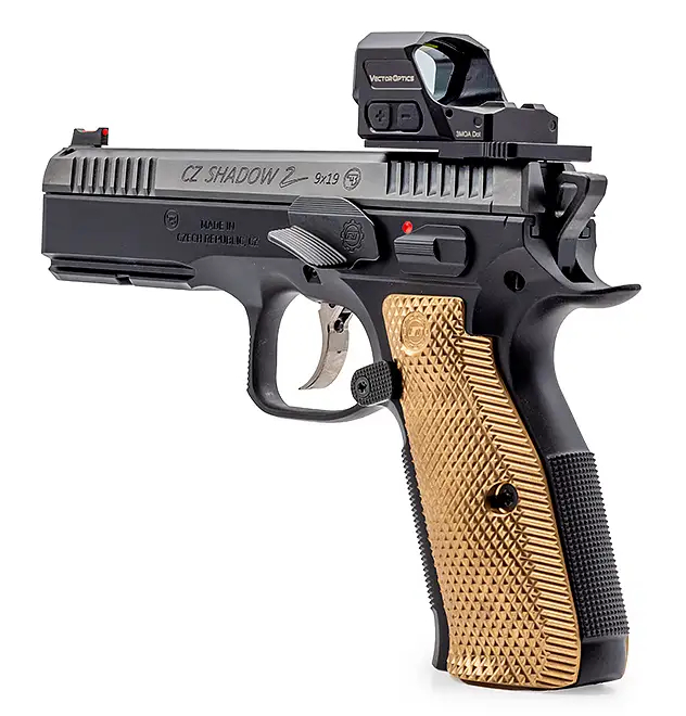 Arr�toir de culasse EEMANN TECH avec repose-pouce pour CZ Shadow 2 - Position abaiss&eacute;e