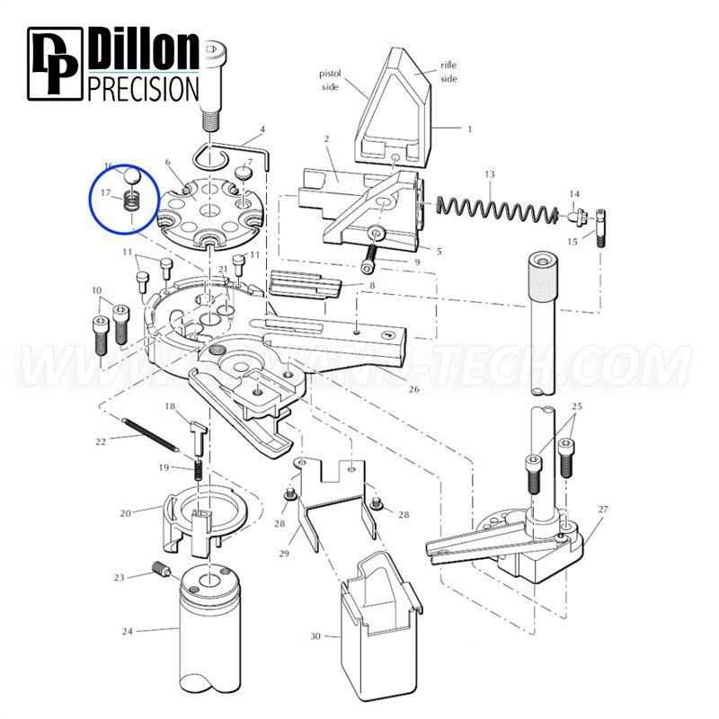 Ressort EEMANN TECH INDEX BALL SPRING 13997 pour Dillon XL 650 - XL 750