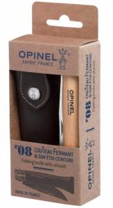  Couteau OPINEL TRADITION INOX N°8 AVEC ETUI CEINTURE