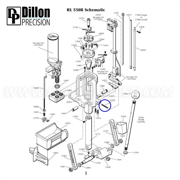 Ressort EEMANN TECH SLIDE RETURN SPRING 13928 pour Dillon RL 550 