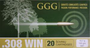 Munitions GGG 308 W 165 gr SBT (en boite de 20) 