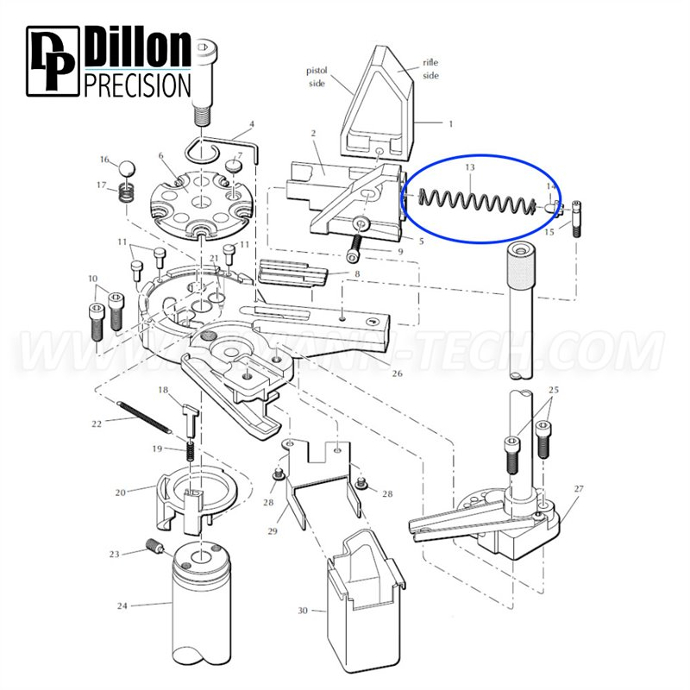 Ressort EEMANN TECH CASE INSERT SLIDE SPRING 13937 pour Dillon XL 650 - XL 750