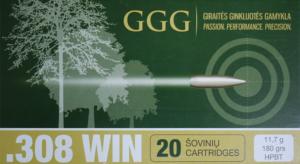 Munitions GGG 308 W 180 gr HPBT Match (en boite de 20)