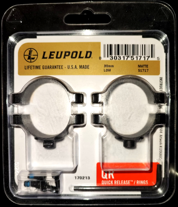 Colliers de montage LEUPOLD QR Quick Release pour lunette de tir en diam. 30 mm Low