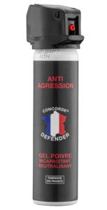 Bombe Aérosol gel poivre anti-agression Concorde Defender - 75 ml