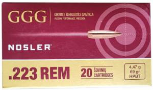 Munitions GGG 223 REM / 5,56X45 OTAN 69 gr HPBT (boite de 20 unités)