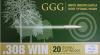 Munitions GGG 308 W 175 gr HPBT Match (en boite de 20) 