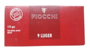 Munitions Fiocchi 9 mm Luger FMJ 115 gr