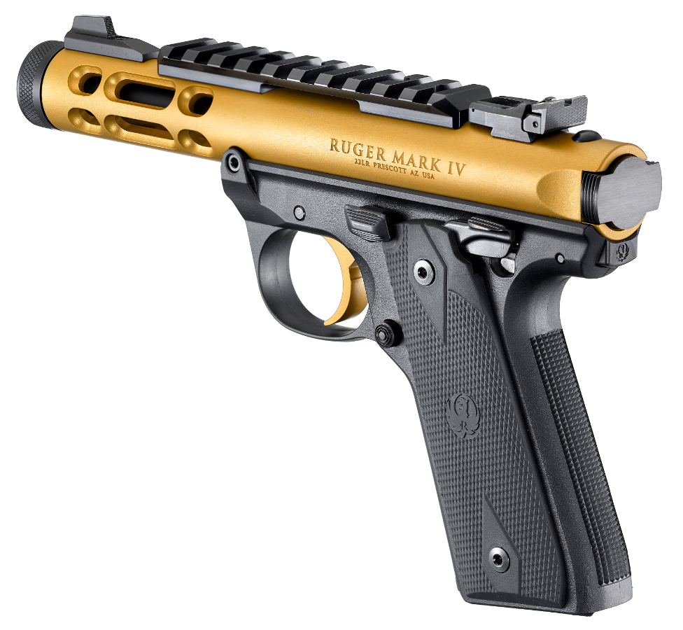 Pistolet RUGER MARK IV 22/45 LITE Gold anodisé (43926) - Cliquer pour agrandir