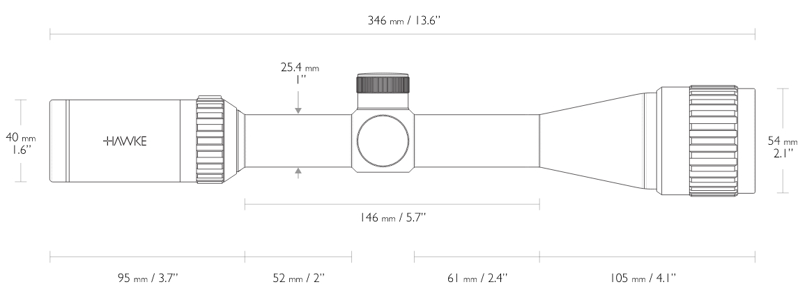 Lunette de tir HAWKE VANTAGE 4-12×40 AO MIL DOT - Cliquer pour agrandir