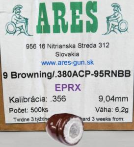 Balles ARES       9 mm 380 (ou 9x17 mm) -  95 gr RNBB EPRX 356 